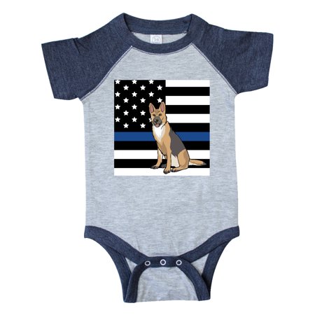 

Inktastic Police K 9 Blue Line Flag Gift Baby Boy or Baby Girl Bodysuit