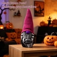 thumbnail image 4 of Halloween Witch Gnome with Magic Broom, 9.84 in Faceless Spooky Dwarf Figurine, Cute Tabletop Decoration for Mantel Shelf Home Party Decor and Halloween Gift，C, 4 of 5