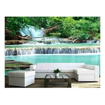 wall26 - Godafoss Waterfall in Iceland - Removable Wall Mural | Self-Adhesive Large Wallpaper - 66x96 inches