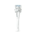 thumbnail image 6 of ANGARA Natural Aquamarine and Diamond Twisted Vine Engagement Ring in 14K White Gold for Women (Size-6mm) | March Birthstone, Birthday, Anniversary, Jewelry Gift for Women | Natural Aquamarine Ring, 6 of 11