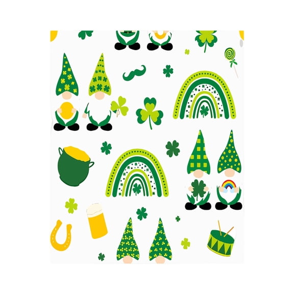 St Patricks Day Shamrocks Throw Blanket, Irish Green Cute Clovers Blankets and Throws, Spring Holiday Sof Blanket for Bed Couch Living Room Sofa, 59" x 29.5" (I)