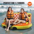 thumbnail image 5 of Towable Tube for Boating 1-2 Person, Inflatable Water Tube with Backrest, 340lbs Capacity, Nylon Cover, Grab Handles, Boat Towables for Adults & Kids, 5 of 6