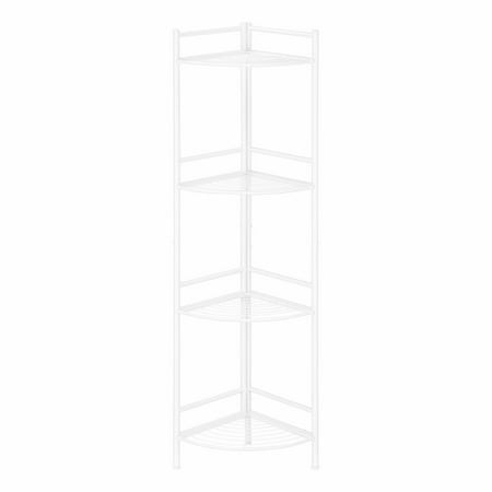 

Bookshelf Bookcase Etagere Corner 3 Tier 58 H Office Bedroom Metal White Contemporary Modern