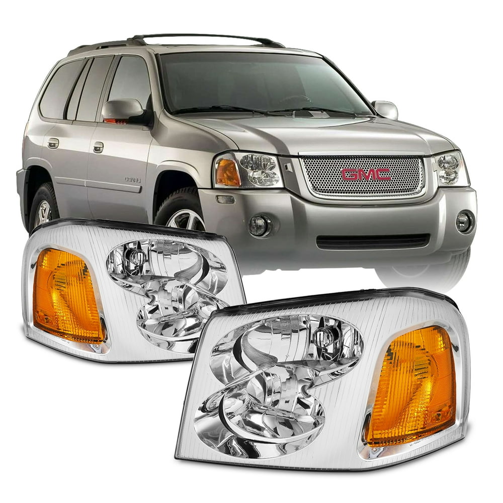 [OE Style]For 20022009 GMC Envoy SUV Chrome Bezel Headlight Lamp