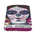 thumbnail image 2 of CADecor Day of the Dead Sugar Skull Flowers Throw Blanket Bed Sofa Blanket 58x80 inches, 2 of 3