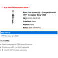 thumbnail image 2 of Rear Strut Assembly - Compatible with 1999 Mercedes-Benz S320, 2 of 2