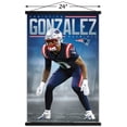thumbnail image 2 of NFL New England Patriots - Christian Gonzalez 24 Wall Poster with Magnetic Frame, 22.375" x 34", 2 of 4