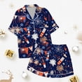thumbnail image 3 of Kids' 4th Of July Printed Satin Pajama Set Short Sleeve, 3 of 4