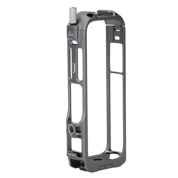 Action Camera Housing Case Frame, Dual Cold Shoe Mounts Secure Stable Action Camera Cage with Silicone Lens Cover for Microphone