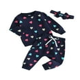 thumbnail image 1 of Ensembles de Bandeaux de Pantalons à Col Rond à Manches Longues pour Filles, 1 of 8