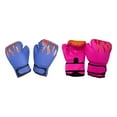 thumbnail image 3 of 2 pares de guantes de boxeo para niños, guantes de sparring de cuero PU, guantes de entrenamiento de boxeo Rosa y azul, 3 of 9