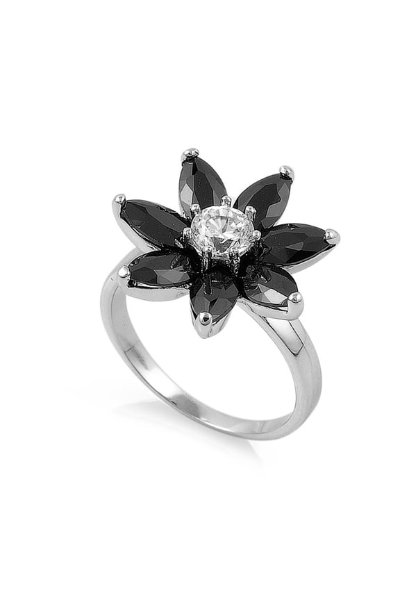 Ceridwen Flower Cubic Zirconia Ring Sterling Silver 925