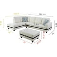 thumbnail image 4 of Lifestyle Furniture  3 Piece Right Facing Sectional Sofa Set with Ottoman, Faux Leather - White & Black, 4 of 4