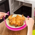 thumbnail image 3 of 3 Pcs Microwave Folding Tray,Kitchen Dish Steamer Microwave Steamer Tray Microwave Rack Tray Heating Layered Bacon Cooker for Microwave Oven Bacon Tray (Green), 3 of 6