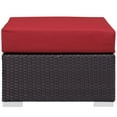thumbnail image 2 of Modway Convene Outdoor Patio Fabric Square Ottoman in Espresso Red, 2 of 3
