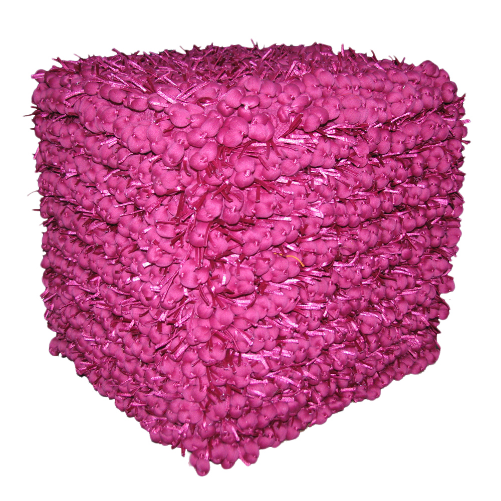 Design Accents Funberry Square Pouf Ottoman Fuschia 18X18X18