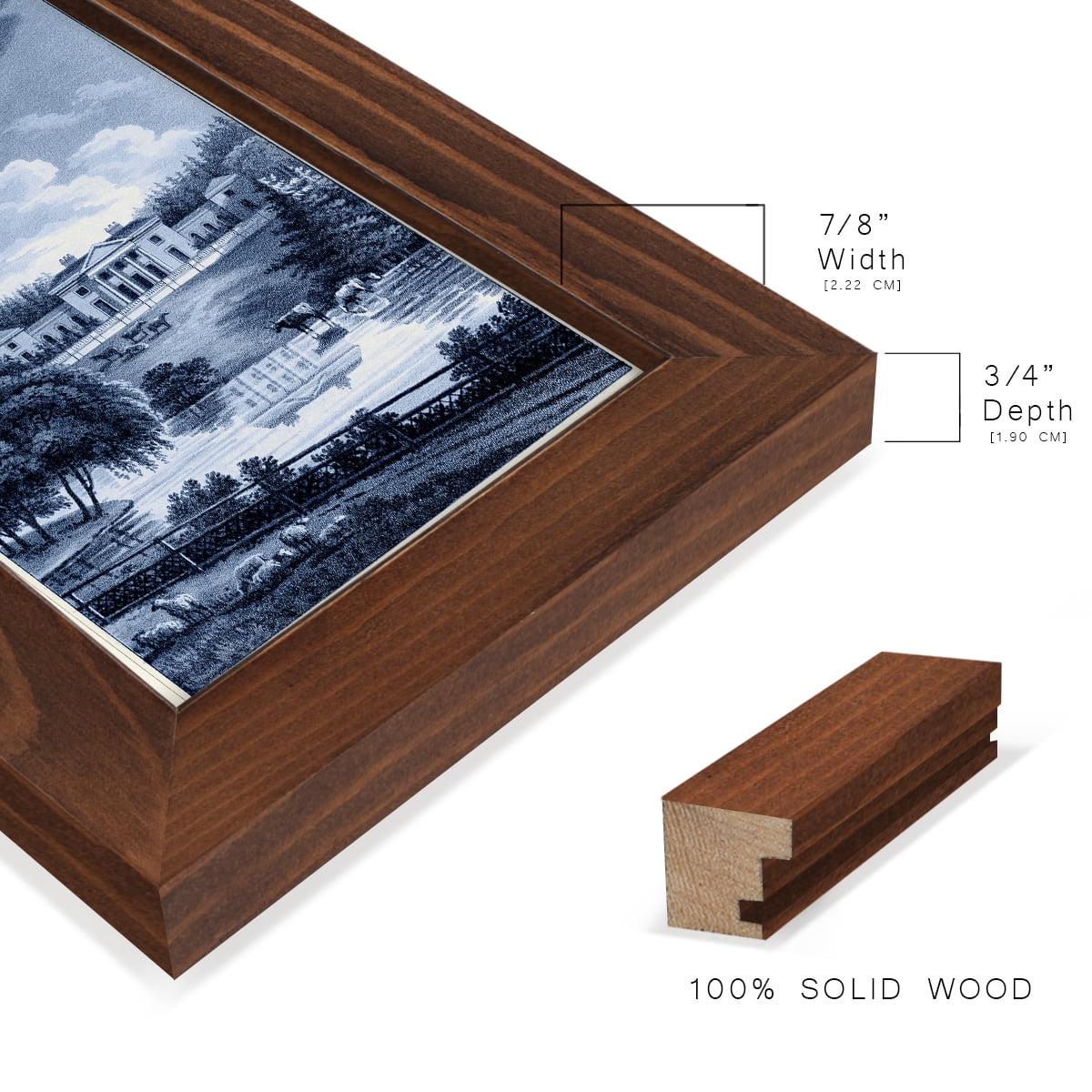 Estate View I -Framed Print w/glass-Chestnut