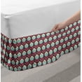 thumbnail image 2 of Vintage Bed Skirt, Composition of Nostalgic Floral Romance of Symmetric Flower Motif, Elastic Bedskirt Dust Ruffle Wrap Around for Bedding Decor, 4 Sizes, Eggplant Pale Blue and Coral, by Ambesonne, 2 of 2