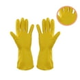 thumbnail image 2 of Household Thin Waterproof Latex Gloves Dish Washing Working Gloves for Kitchen Garden Car M, 2 of 7