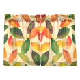 thumbnail image 7 of Yayeee Kitchen Curtains Tier Pair Light Filtering 27"x24" Rod Pocket Short Cafe Window Panel, Green Retro Autumn Leaves, 7 of 7