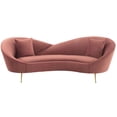 thumbnail image 3 of Anabella Blush Fabric Upholstered Sofa with Brushed Gold Legs, 3 of 7