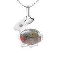 thumbnail image 1 of Beads Rabbit Animal Necklaces & Pendants Chakra Reiki Pink Purple Crystal, 1 of 6