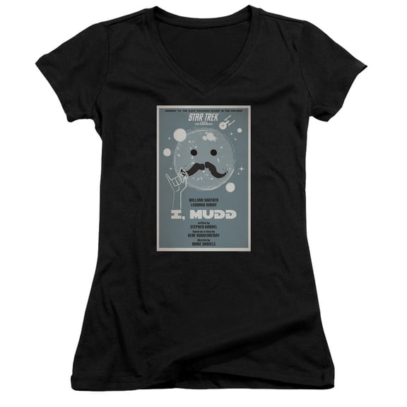 Star Trek Tos Episode 37 Junior Women's V-Neck T-Shirt Black