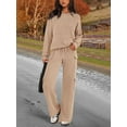 thumbnail image 4 of 2 Piece Sets for Women Fall Sweatsuits Outfits Lounge Matching Hoodie Set Travel Winter Clothes Light Khaki XXL, 4 of 10