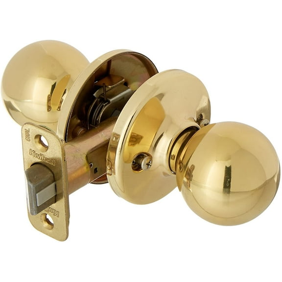 KWIKSET 92001-516 Security Polo Passage Knob, Polished Brass