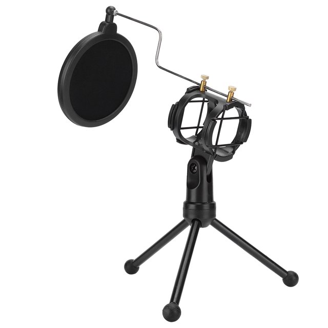 Soporte De Micrófono, Malla Negra Antisalpicaduras De Micrófono Extraíble, Plegable Para Grabación De Micrófono ANGGREK Microphone Mesh