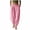 Pink, variant on Yuanlook Women's Elastic High Waist Harem Pants, Loose Cotton Trousers with Side Pockets for Daily Walks Outdoor Errands S-XXL