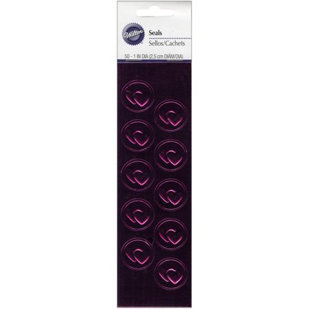 Wilton Envelope Decorating Seals, Pink Heart 50 ct. 1008-1528