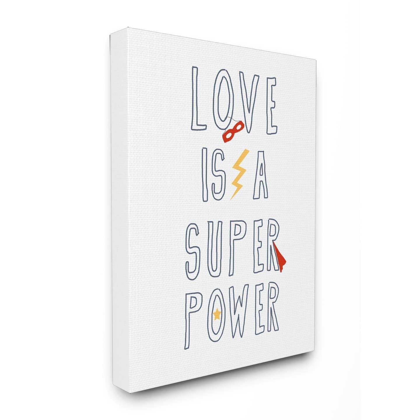The Kids Room by Stupell Love Is a Superpower Cape and Mask Stretched Canvas Wall Art, 16 x 1.5 x 20