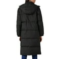 thumbnail image 3 of INSPIRE CHIC Women's Winter Thicken Puffer Coat Warm Parka Down Jacket Hooded Outwear Long Padded Jacket M Black, 3 of 6