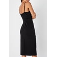 thumbnail image 4 of Lulus All This Appeal Vestido de cóctel midi ajustado para mujer con tirantes finos y escote en V, negro, 4 of 4
