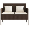thumbnail image 2 of vidaXL Garden Bench with Cushions Brown Poly Rattan, 2 of 5