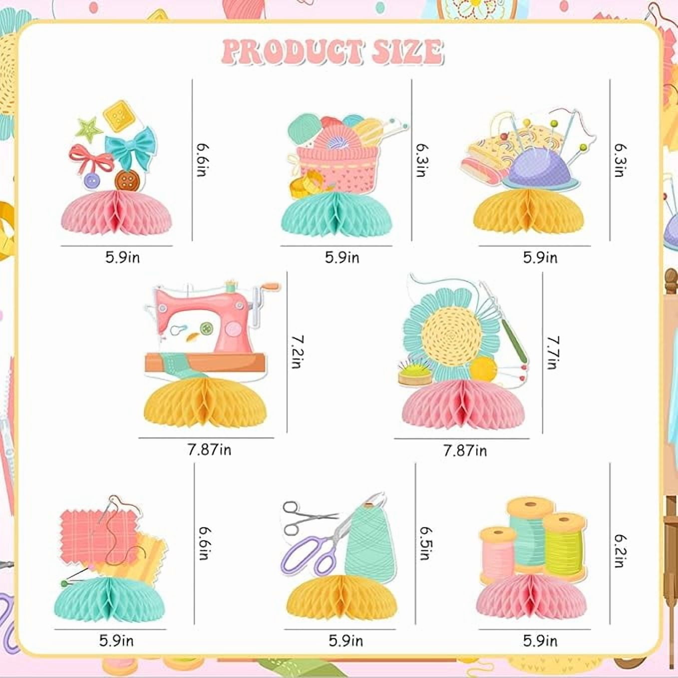 Sewing Party Decorations, 8pcs Sewing Machine Theme Honeycomb Centerpiece Tailor Seamstress Theme Party Table Decorations for Sewing Theme Birthday Baby Shower Party Supplies