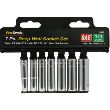 

7 PC. 1/4 DR. SAE DEEP SOCKET SET W/RAIL