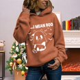 thumbnail image 2 of WEAIXIMIUNG Sweatshirts d'Automne pour Femmes Plus Décontracté Je Veux Dire Imprimé Vache Manches Longues Sweat à Capuche, 2 of 4