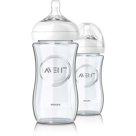 Philips Avent Natural Bottles Feeding Glass Bottle - 4 Pack, 8 oz