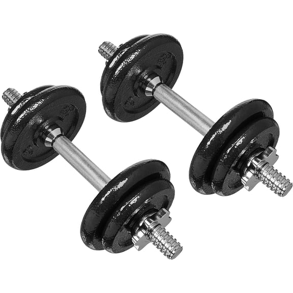 Adjustable Dumbbell Hand Weight Set, 38 pound, Black
