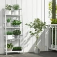 thumbnail image 3 of Giantex 4-Tier Bamboo Ladder Shelf, Wodden Bookshelf w/Fence Protection, Multifunctional Freestanding Plant Flower Display Stand, 3 of 8