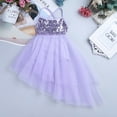 thumbnail image 3 of Venjoe Girls Sequined Camisole Ballet Dance Tutu Dress Gymnastic Leotard Asymmetrical Skirt Fairy Purple XL, 3 of 7