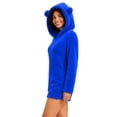thumbnail image 6 of BRGZLK Women Fleece Onesie Pajama Winter Solid Color Long Sleeve Fleece Fuzzy Cute Bear Hooded Jumpsuit Shorts Warm Soft Cozy One Piece Sleepwear Blue L, 6 of 9