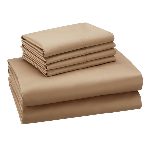Hotel Style 1100 Thread Count Beige Cotton Rich Solid Sheet Set, King