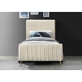 thumbnail image 4 of Meridian Furniture Zara Contemporary Cream Velvet Twin Bed, 4 of 15