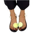 thumbnail image 5 of JeashCHAT Slip On Slide Sandals for Women Women's Flip Toe Sandals Transparent Fruit Shoes Flat Bottomed Slippers (Black), 5 of 6