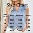 thumbnail image 3 of SAATLERI Women's V Neck Denim Sleeveless Button Down Plus Size Jean Vest Fashion Casual Jacket Vest, 3 of 5