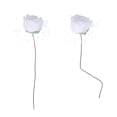 thumbnail image 4 of Artificial Flowers, White and Blue Fake Roses with Lace for DIY Wedding Decor Bridal Valentines Day 144Pcs, 4 of 6