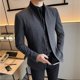 thumbnail image 5 of Traje de negocios de alta calidad para hombre, Blazers de cuello alto, esmoquin informal de Color sólido, ropa de marca de lujo, Primavera, 5 of 5